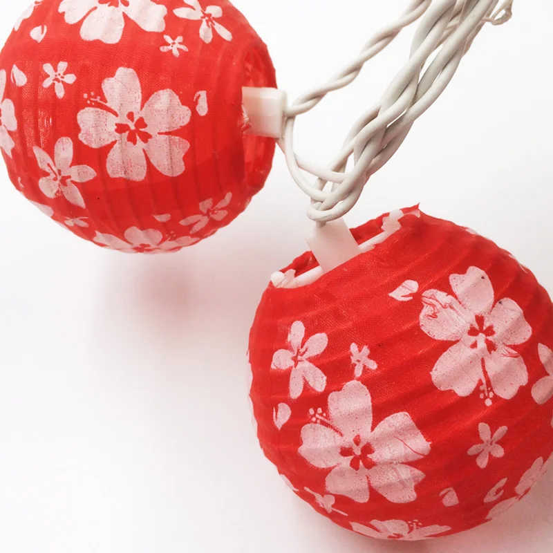 10 Global Lanterns with colourful Petal warm white Leds light for all holiday decoration