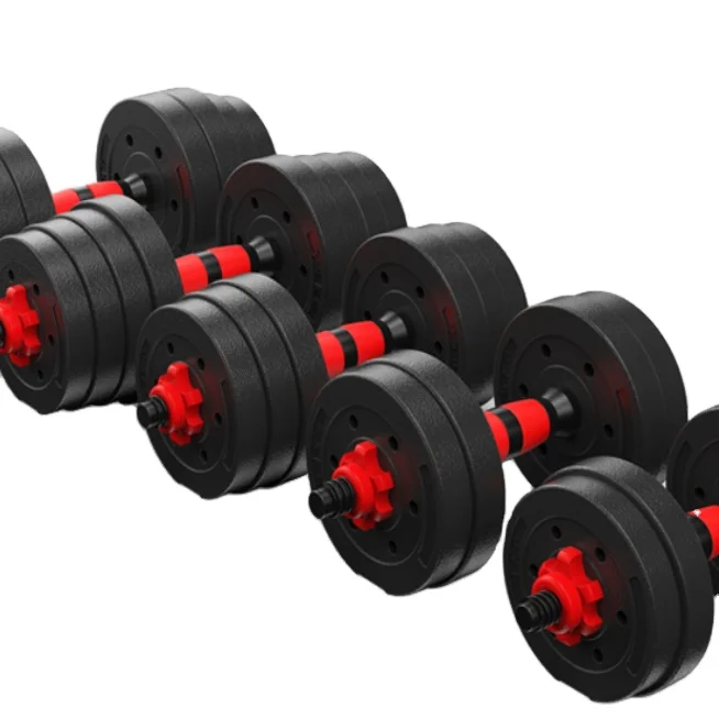 Gym High Quality Environmental Protection Exercise 20KG Weight Lifting Adjustable Cement Material Barbell Dumbbell