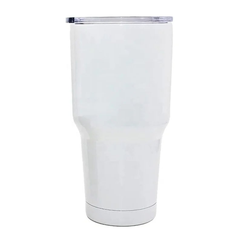 Sublimation Blanks Tumbler White 30 OZ Stainless Steel Coffee Travel Tumbler Cups with Lid
