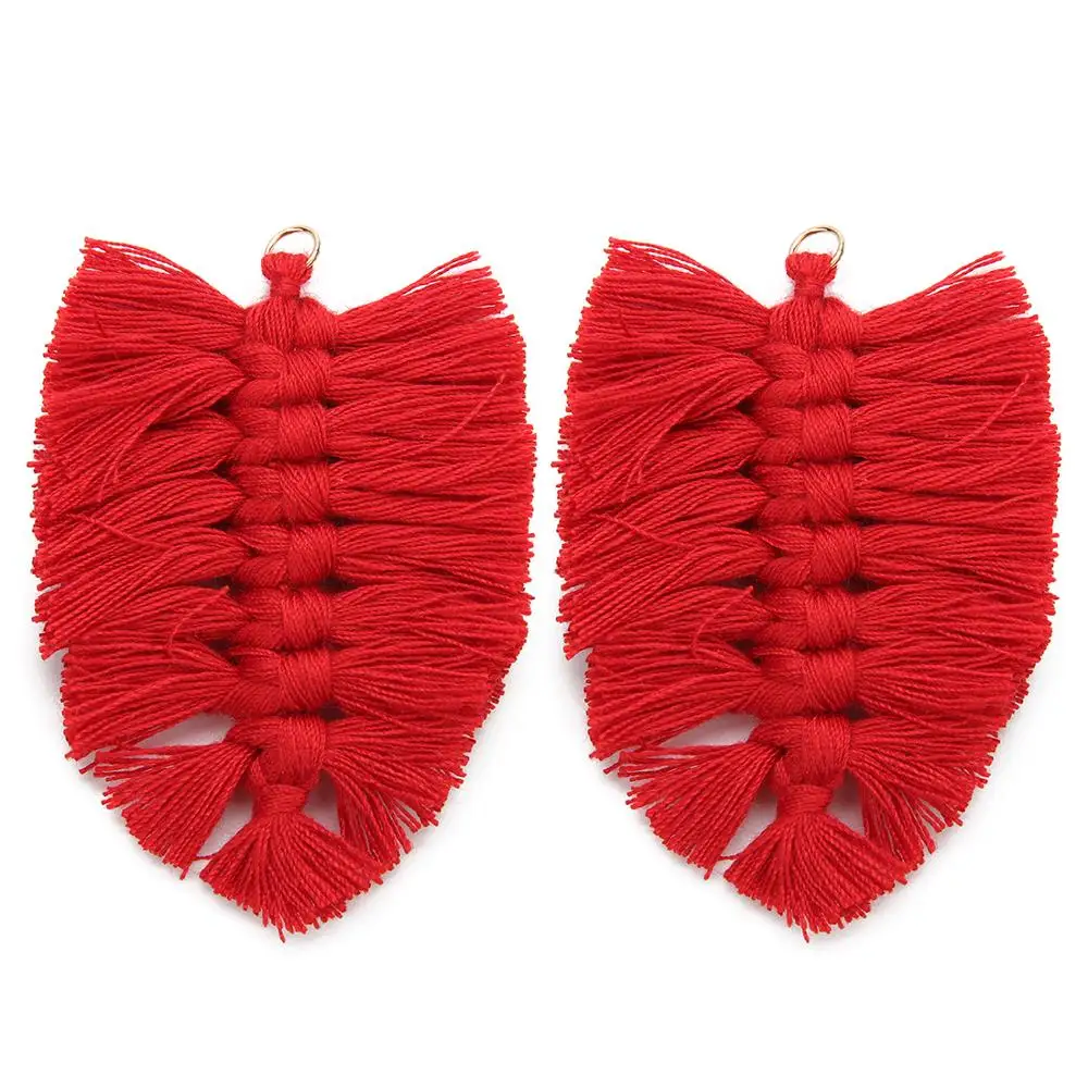 4 pcs 10*6cm Bohemian Leaves Tassel Big Earrings Accessories Earring Finding For DIY Earring Jewelry Making