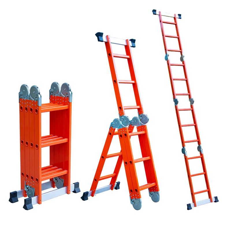 Aluminio Escaleras Ladders Fiberglass 4*3 De 3.6m Multi Purpose Ladder Foldable Aluminum Ladder Folding Stairs Escada