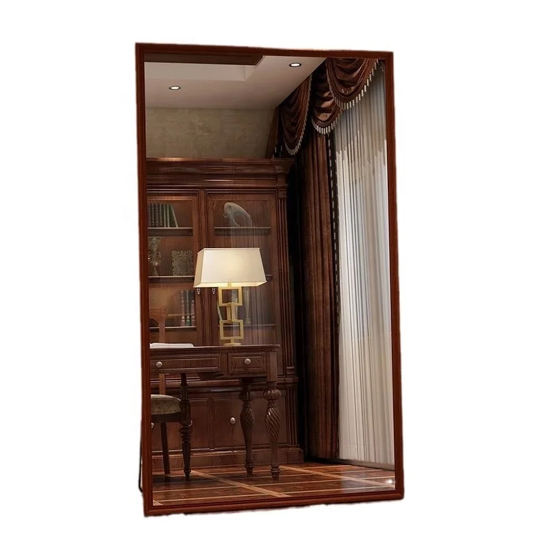 French Retro Full-Body Dressing Mirror Floor-Standing Glass Mirror for Bedroom & Living Room Use Wall Fitting