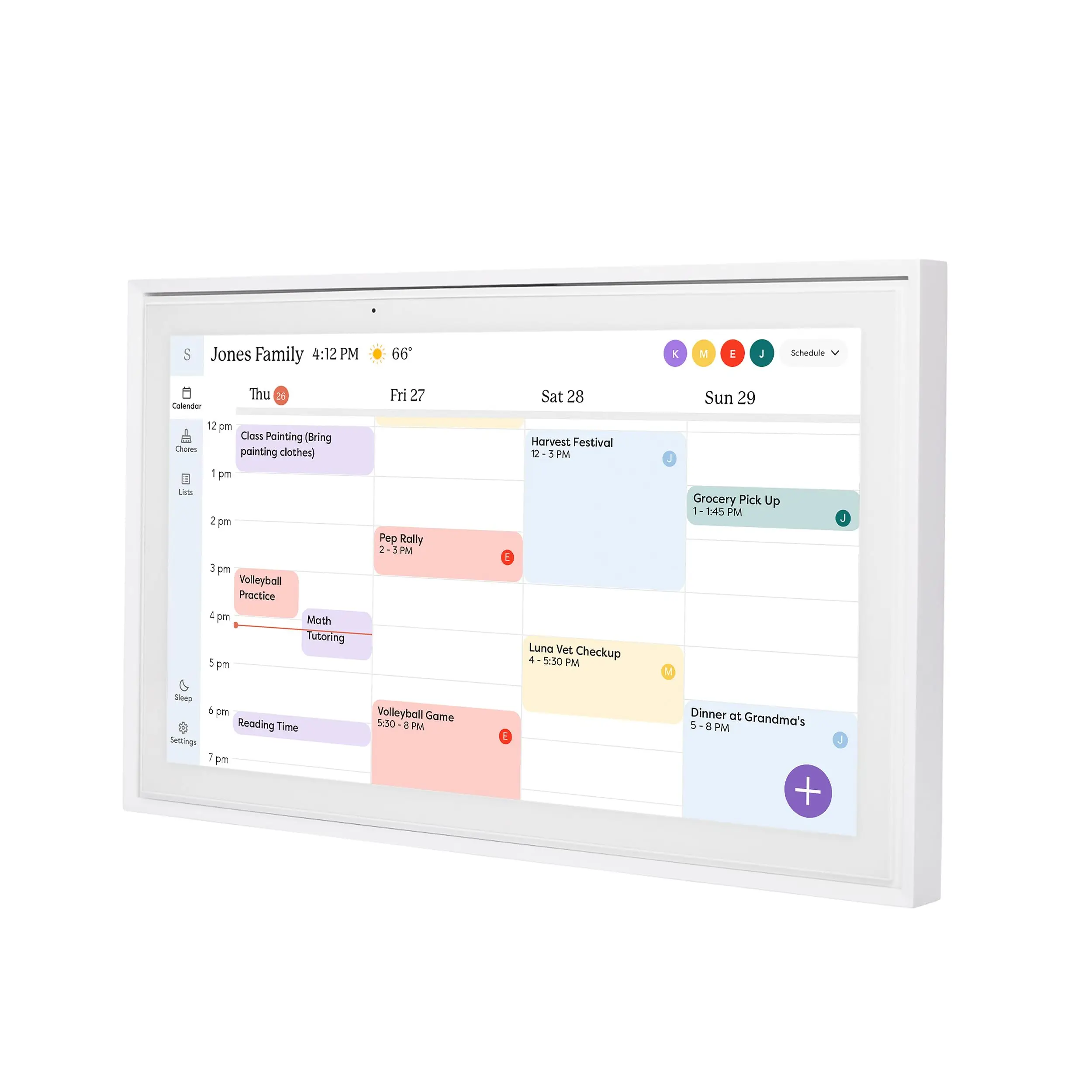 Custom White Android Digital Calendar Chore Chart Touch Screen  Display Family Schedules Weekly Planner Online Smart Calendar