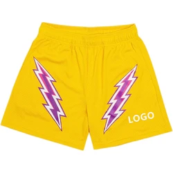 OEM Men Blank Custom Logo Plain High Quality Casual Polyester Sublimation Mens Mesh Shorts with Pockets