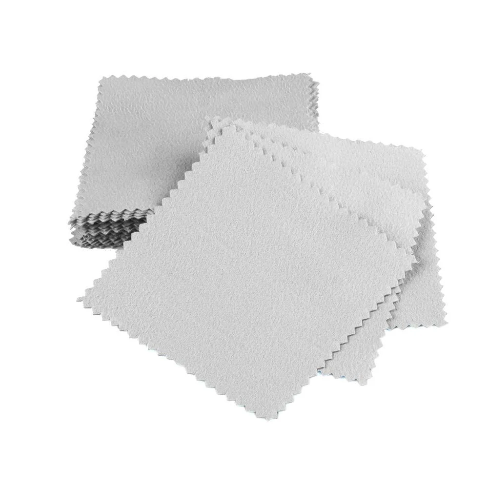 Шелкотрафаретная печать, серебряная полировочная ткань, ткань для очистки ювелирных изделий, двойная с логотипом