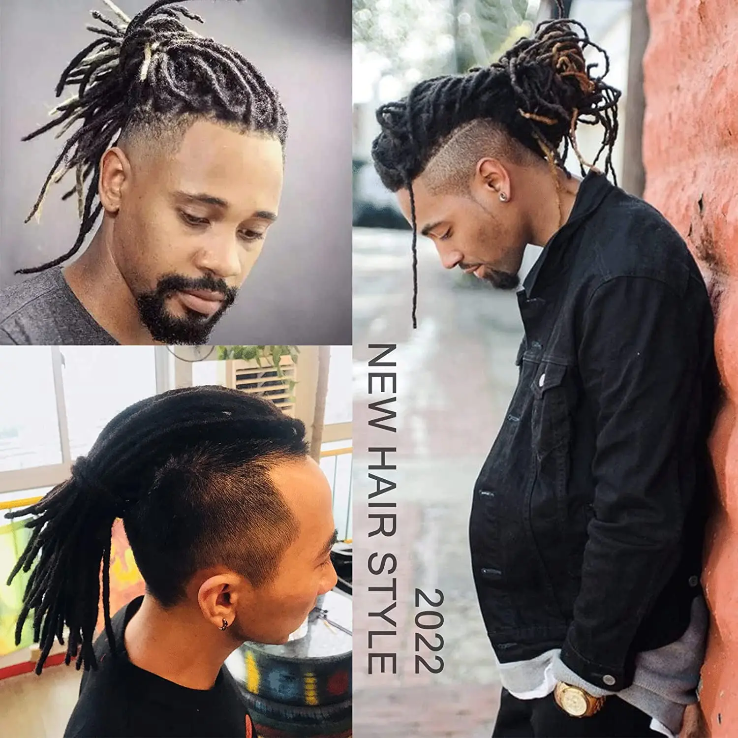 100% human Handmade Permanent Hook Micro Dreadlocks Hair Extension Dread locks  Afro Kinky Curly 0.1cm for black men