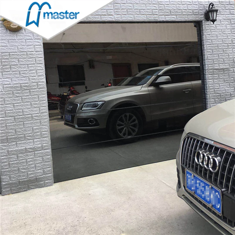Master Well New Design Modern aluminum tempered full view glass garage door price mirror plexiglass panel garage doors