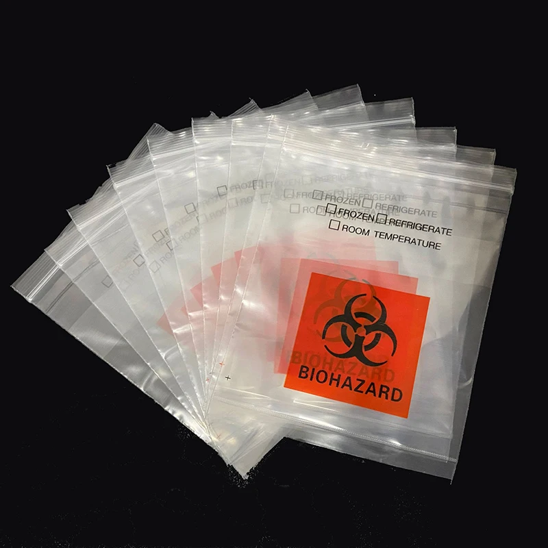 Medical Lab PE Plastic Bag Zip Lock Polybag Biohazard Specimen Bag