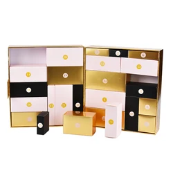 Luxury Custom  Cardboard Christmas  Red Makeup Packaging  Dog snacks Advent Calendar Box 24 day
