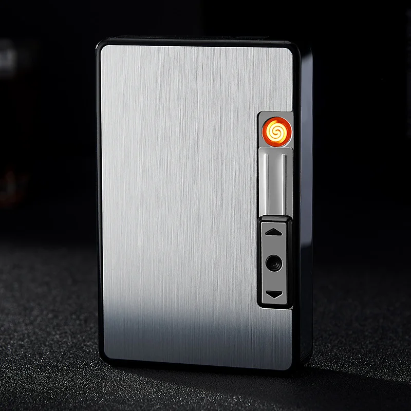 JL-236N 2019 Focus Brand Wholesale cigarette box with lighter USB Rechargeable cigarette lighter case