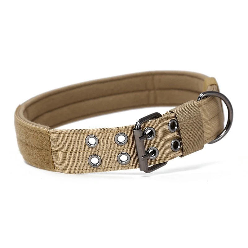 Heavy Duty Strong Nylon Adjustable Designer Tactical Wide Dog Collar With Metal Buckle