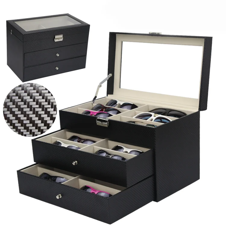 Luxury Sunglasses Display Packaging Hard Case For Glasses Reality Double-deck Glasses Box