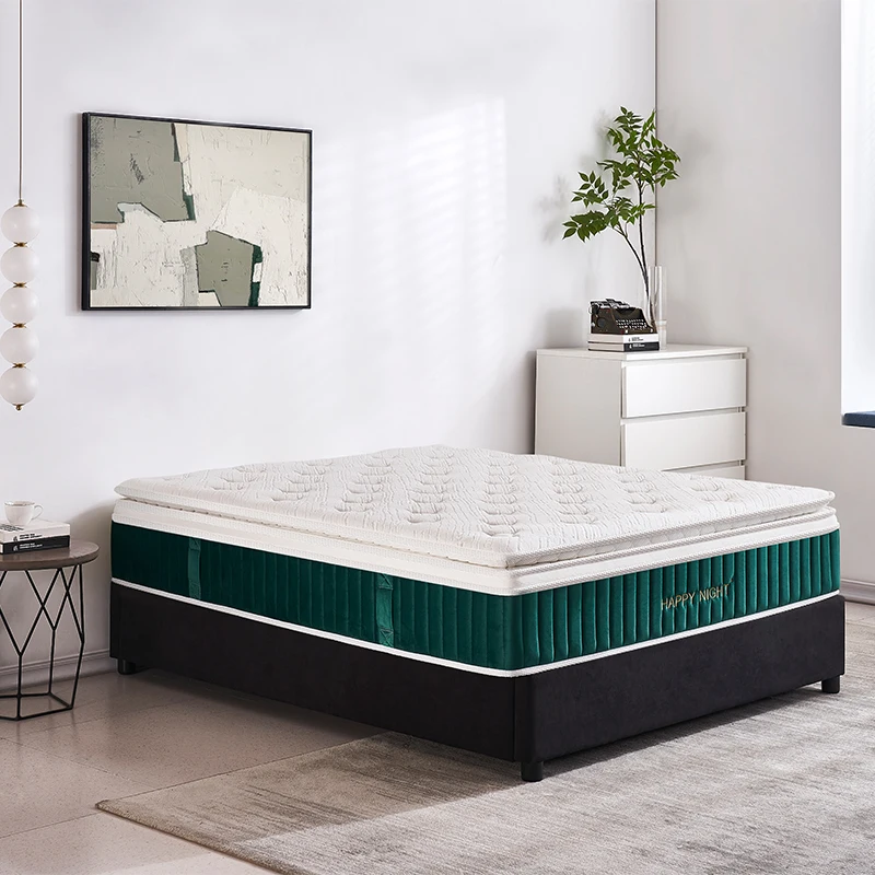 New Luxury 5 Star Hotel Mattress King Queen Size Natural Latex Roll up in a Box Pocket Spring Mattress