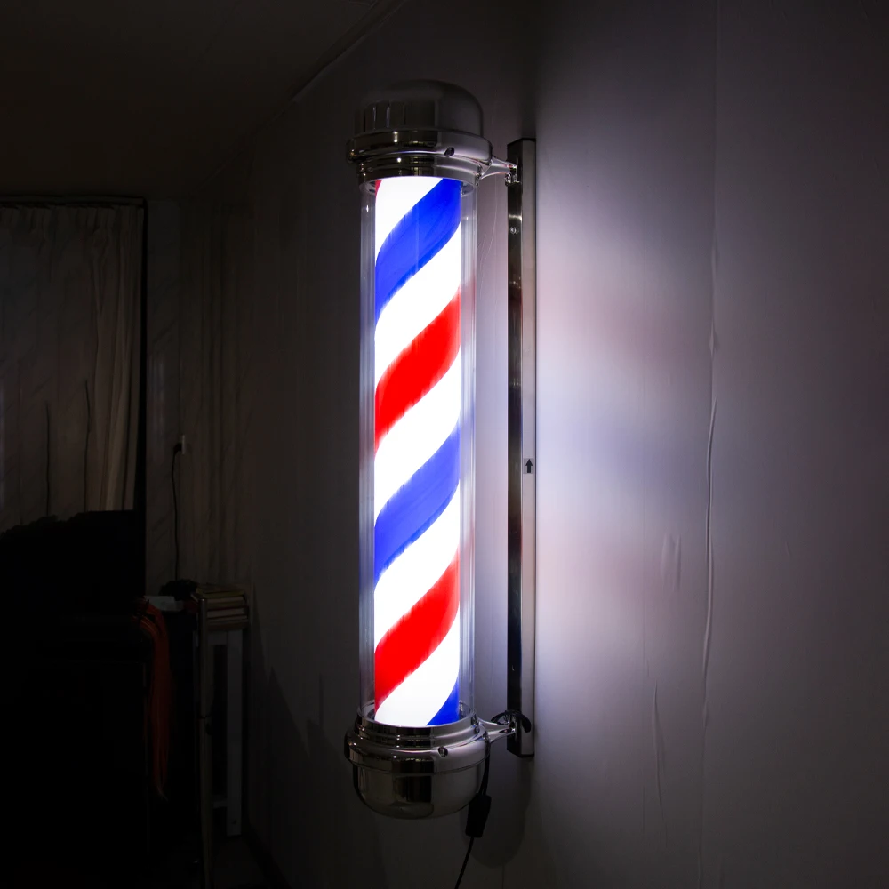 Hot sale turn light barber pole light lamp Salon shop sign pole LED outdoor Light Stripes Barbershop Hairdresser styling tools