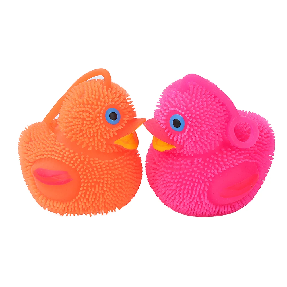 Factory Smile Face Puffer Animal Stress Ball Cute Color Duck Squishy Puffer Light Ball Kids Toy