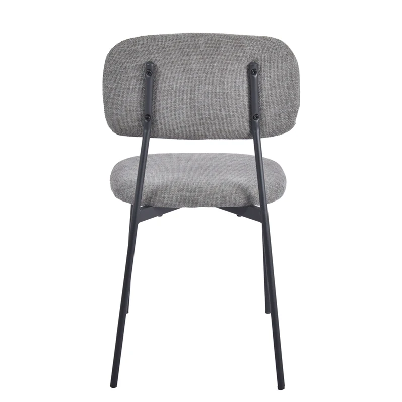 Wholesale best price factory sale home furniture armless cheap fabric seat dining chair metal frame