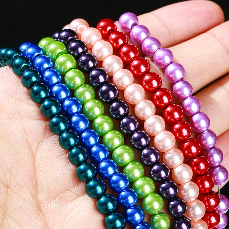 JD GEM 3mm 4mm 6mm 8mm 10mm Flamboyant Loose Shell Pearl Beads for Necklace Jewelry Making Wholesale Strands of Pearls