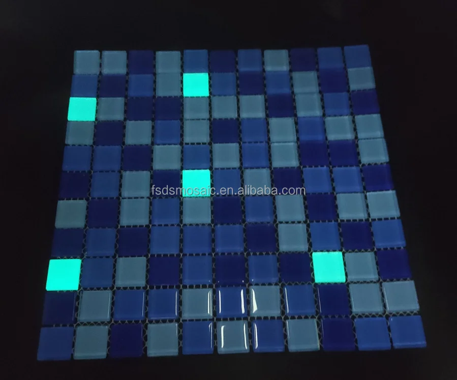 4mm crystal glass mosaic tile for Swimming pool Luminous mosaics for swimming pools
