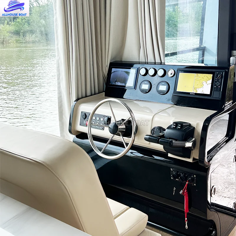 Allhouse Hot Sale Floating Trailerable Houseboats Mini Houseboat Kit Aluminium Hull Aluminum Pontoon House Boats