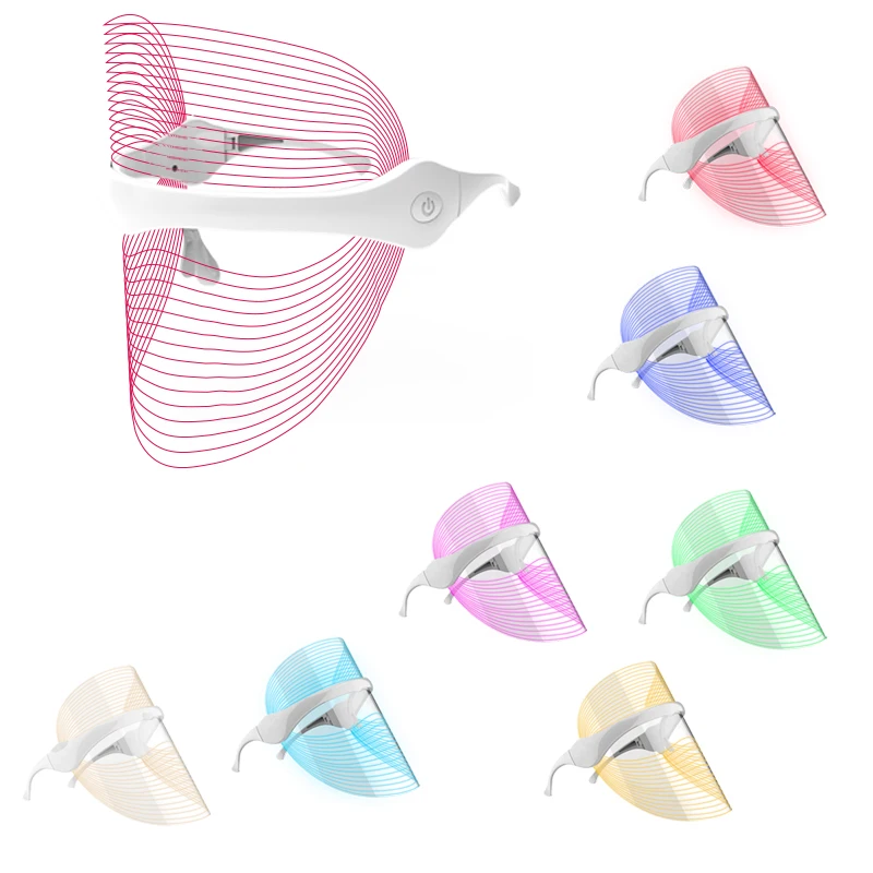 Wireless led therapy mask promote metobolism skin rejuvenation led 7 color face mask anti aging led face changing mask