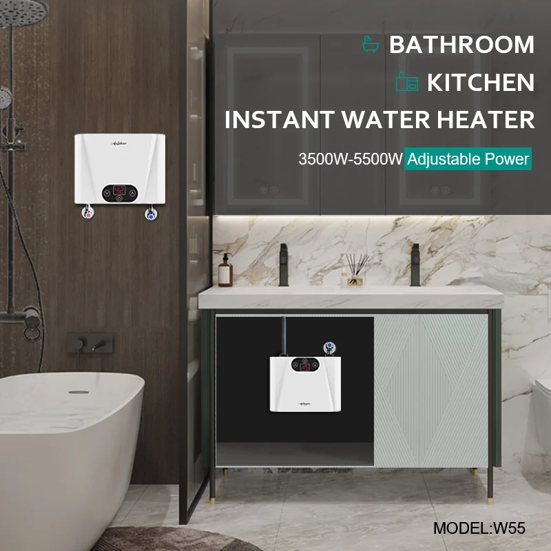 Весь дом 220 В Tankless Электрический водонагреватель для ванной комнаты с горячей водой мгновенное