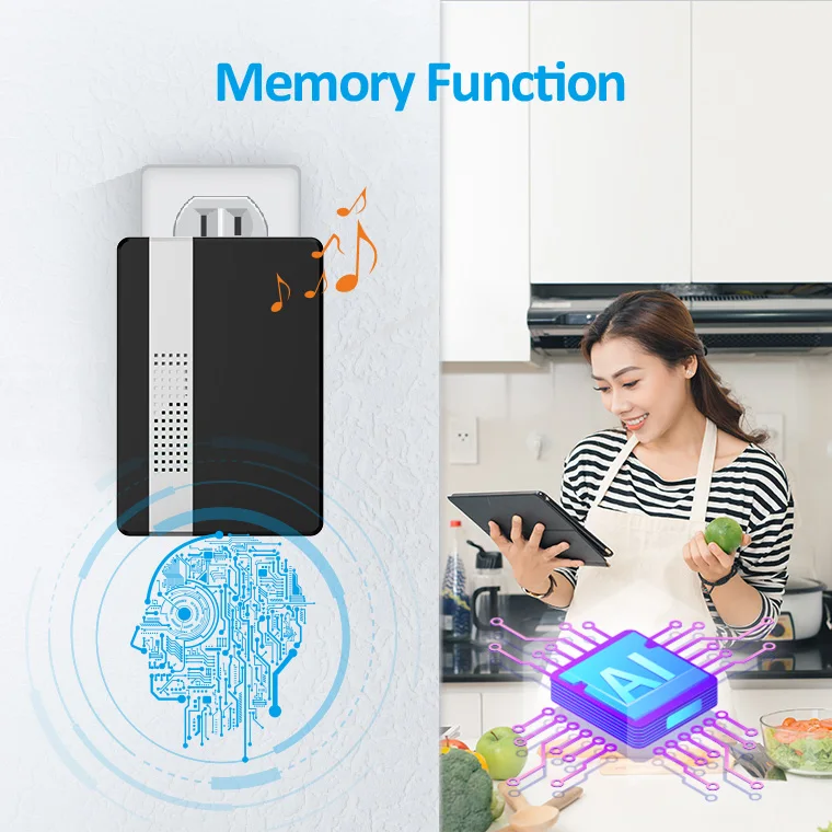 ring bell Wireless Door Chimes  Doorbell QH-866AC BLACK