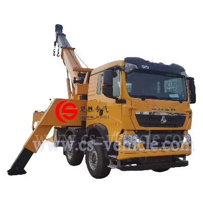 Best Selling HOWO Heavy Duty 8*4 360 Rotating Towing Truck Road Recovery Truck Road Wrecker truck for sale
