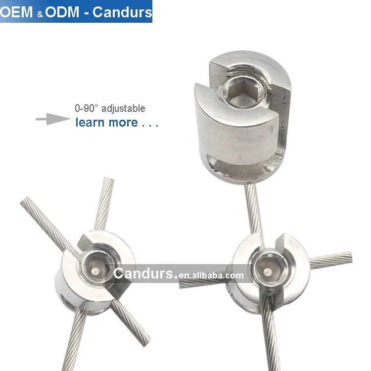 316 Stainless Steel Wire Cable Trellis Adjustable Rope Cross Clamp For Green Wall