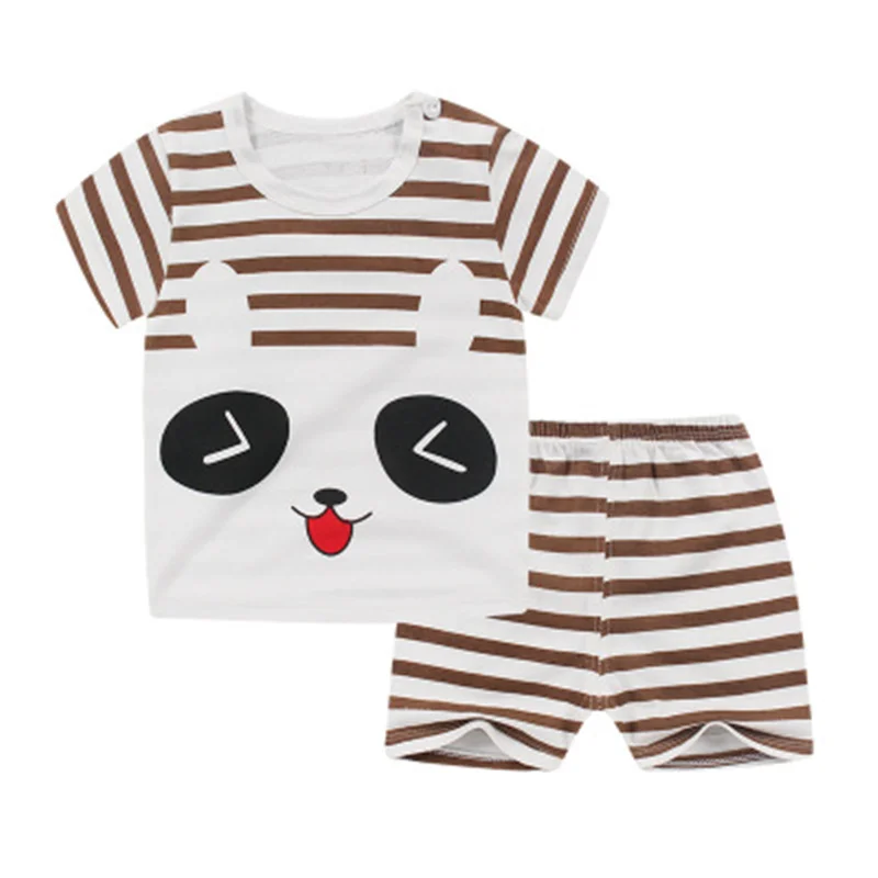Kids Boy Summer Clothing Sets Children 2pcs Short Sleeve T Shirt+shorts Suit Infant Girl Cotton Tee Baby Cheap Clothes 0-4 Years