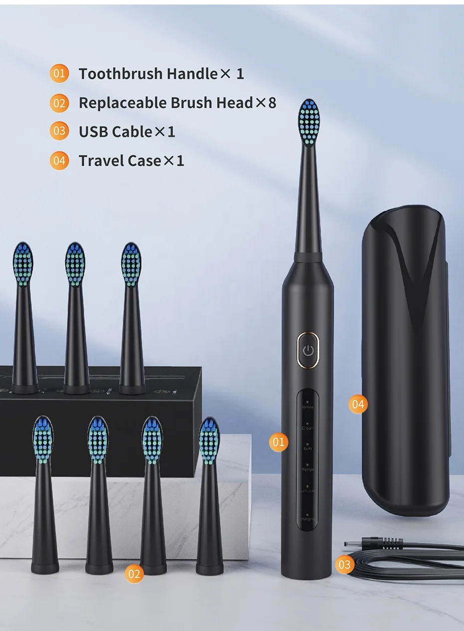 2024 customized sonic toothbrush Bleaching Diamond Whitening Teeth Electric Toothbrush