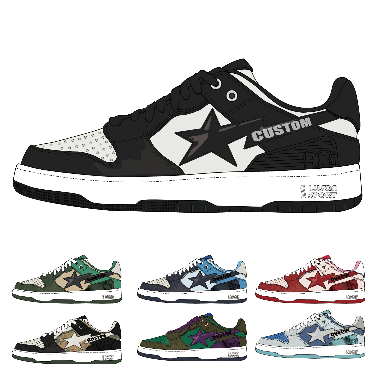 LUSON  professional custom basketball sneakers fashion designer brand  sneakers original custom sneakers