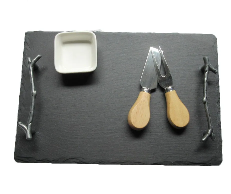 Электронная коммерция, популярный сланец, мини-доска для сыра с креативными металлическими ручками