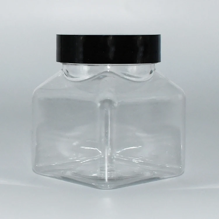 Food Grade Clear 5oz 150ml Plastic PET Food Square Jar nut jar food packaging Containers PET snack jar