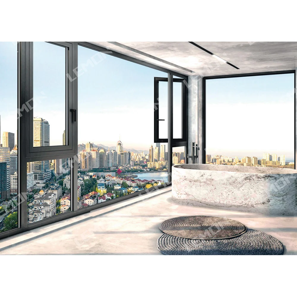 Aluminum Alloy Frame Double Glazed Casement Window Aluminum Security Glass Casement Windows