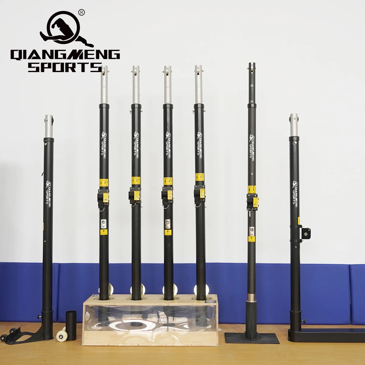 Inground Steel Volleyball Poles with Net Portable Volleyball Post and Net Volley Stand