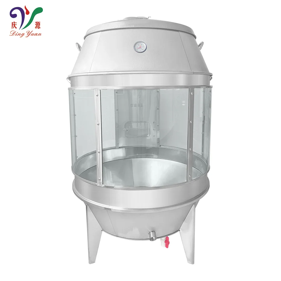 Wholesale High quality tempered glass charcoal whole chicken roasting oven smoke duck hanging display roaster with wood fire