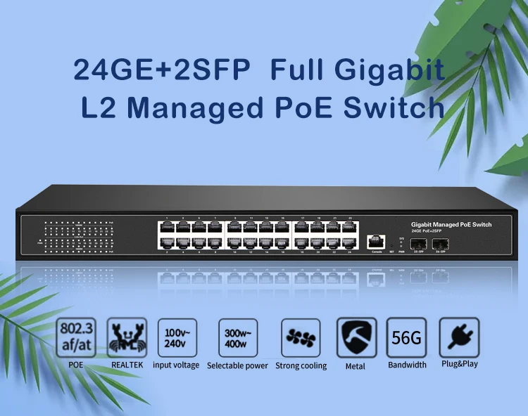  24 PoE + порт стоечный пожизненная защиты gigabit Ethernet Смарт L2 управляемый Pro коммутатор питания через с 2 по восходящей линии для программирования в производственных