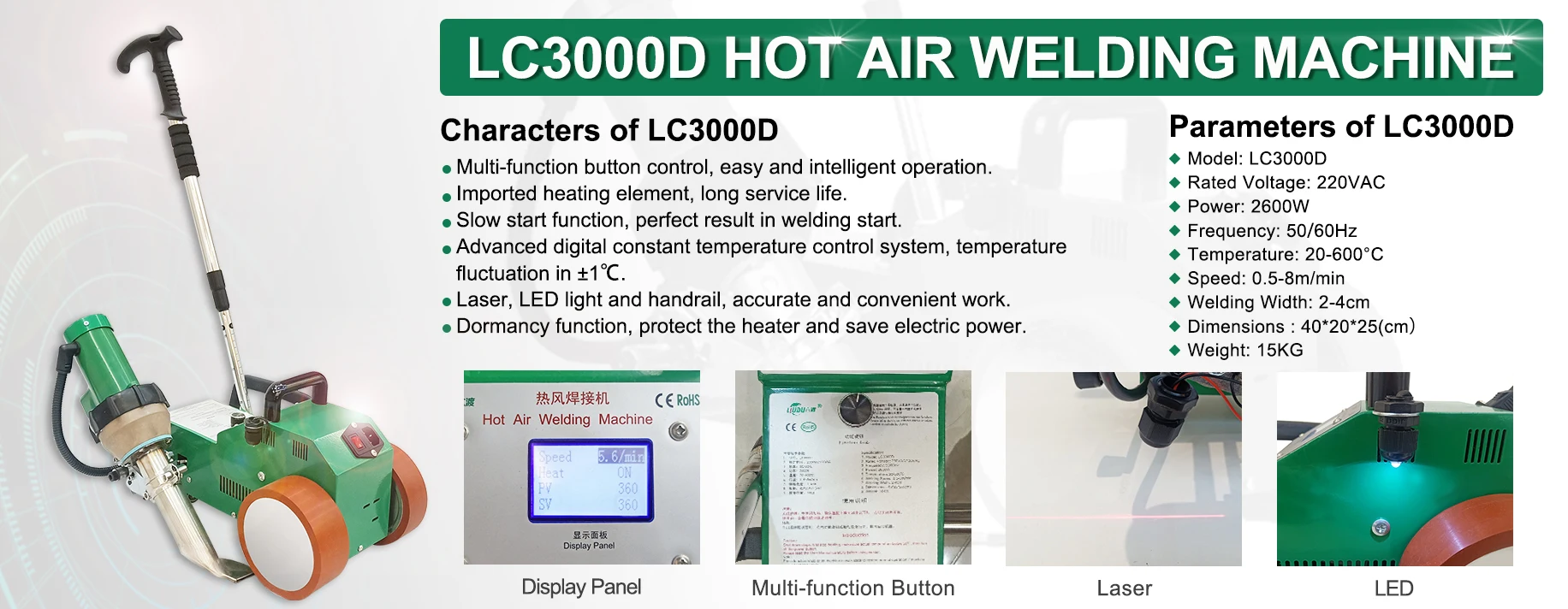 Tina LC3000D Automatic Heat Banner Welder for PVC Membrane/Roofing/Waterproof/Vinyl Banner/Tarpaulin Jointing