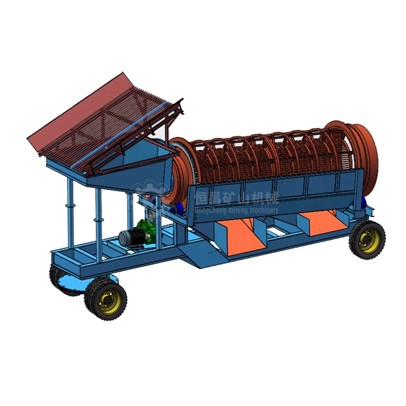 Емкость 50 T/H горнодобывающая промышленность Placer Золотой обогатительной фабрики роторный экран бутары Золота сепаратор/дробилка для переработки в
