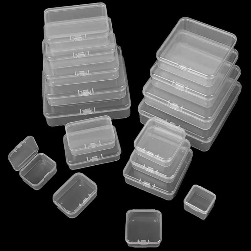 Small Mini Plastic Container Clear PP Packing Gift Box Portable Multi Purpose Transparent Small Plastic Jewelry Storage Box