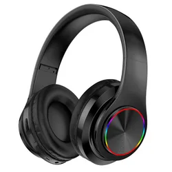 Colorful LED Light BT Headset Stereo Foldable Headphone Earphone Voice B39 RGB Luminous Wireless BT 5.0 Headset Gaming