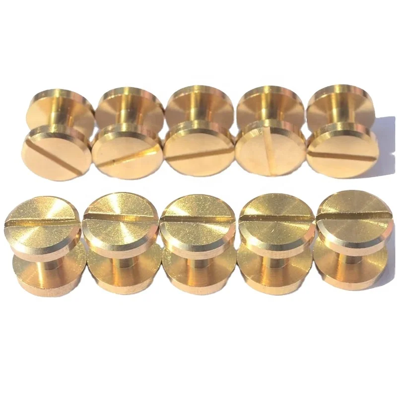Brass Chicago Binding Rivets Male And Female Screw For Leather OEM Stock Support
