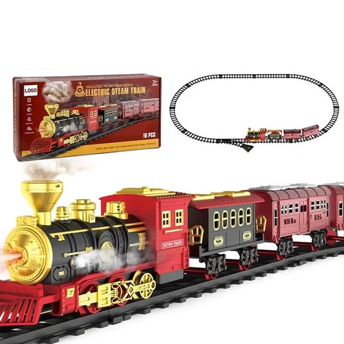 Leemook Wholesale Classical Steam Electric Rail Train Model Toys Children Kids Plastic Diecast Track Set Toys