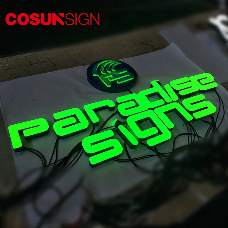 Cosun 3d neon sign custom front log sign indoor 3d letter shop sign