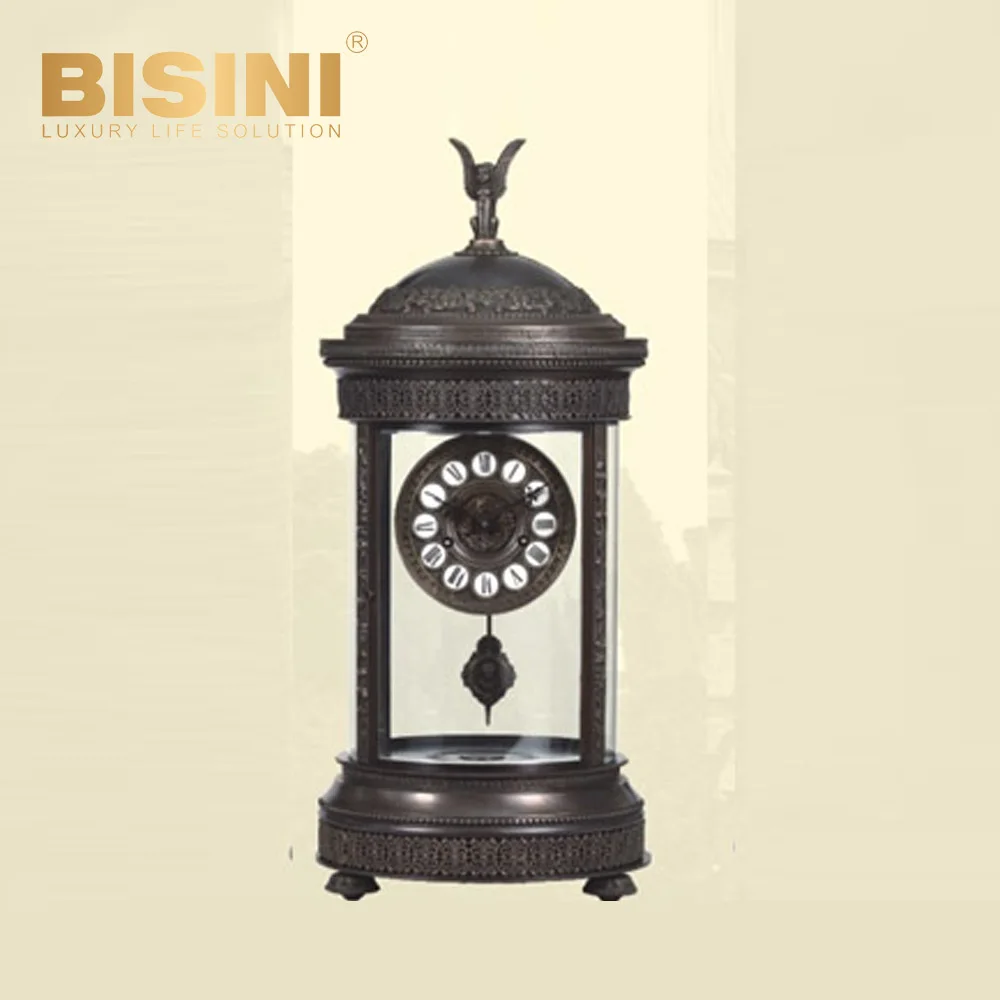 French Style Cloisonne Enamel desk Clock with Pendulum villa House table decoration luxury classical Floral patterns Table Clock