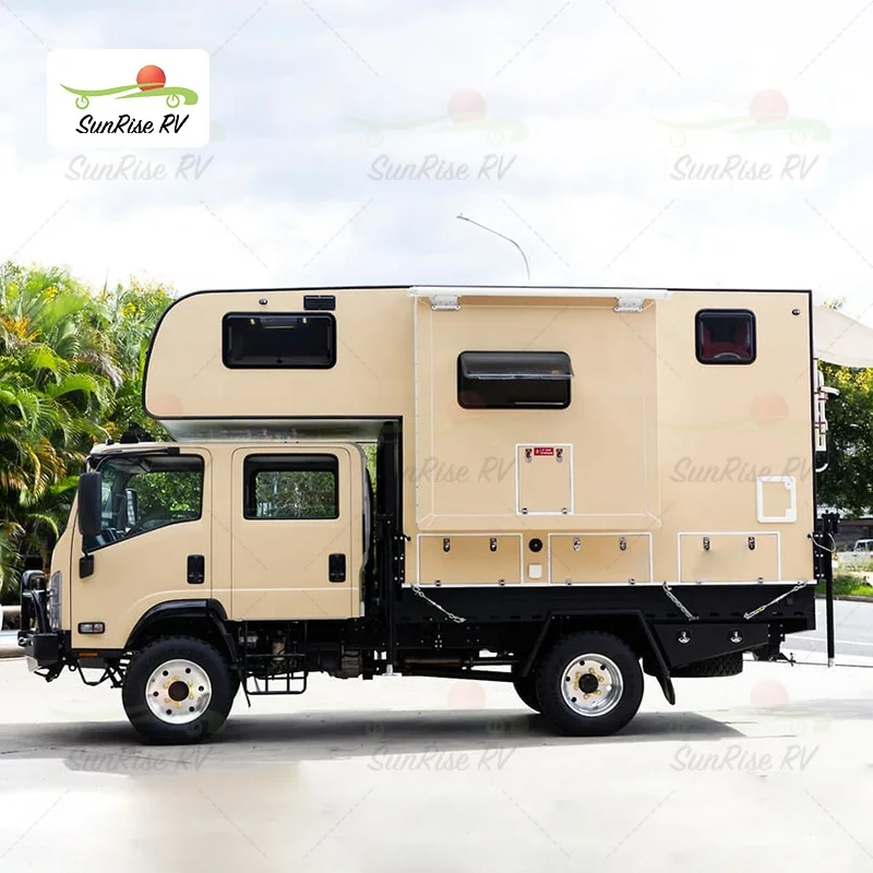 SunRise Custom Built RV Expedition off grid IVECO Daily Motothome 4X4 Cab Over Slide on campers Slide-Out Campers