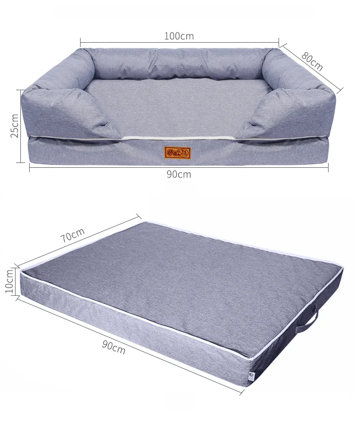 Custom Luxury Foldable Washable Memory Foam Large  Dog Bed