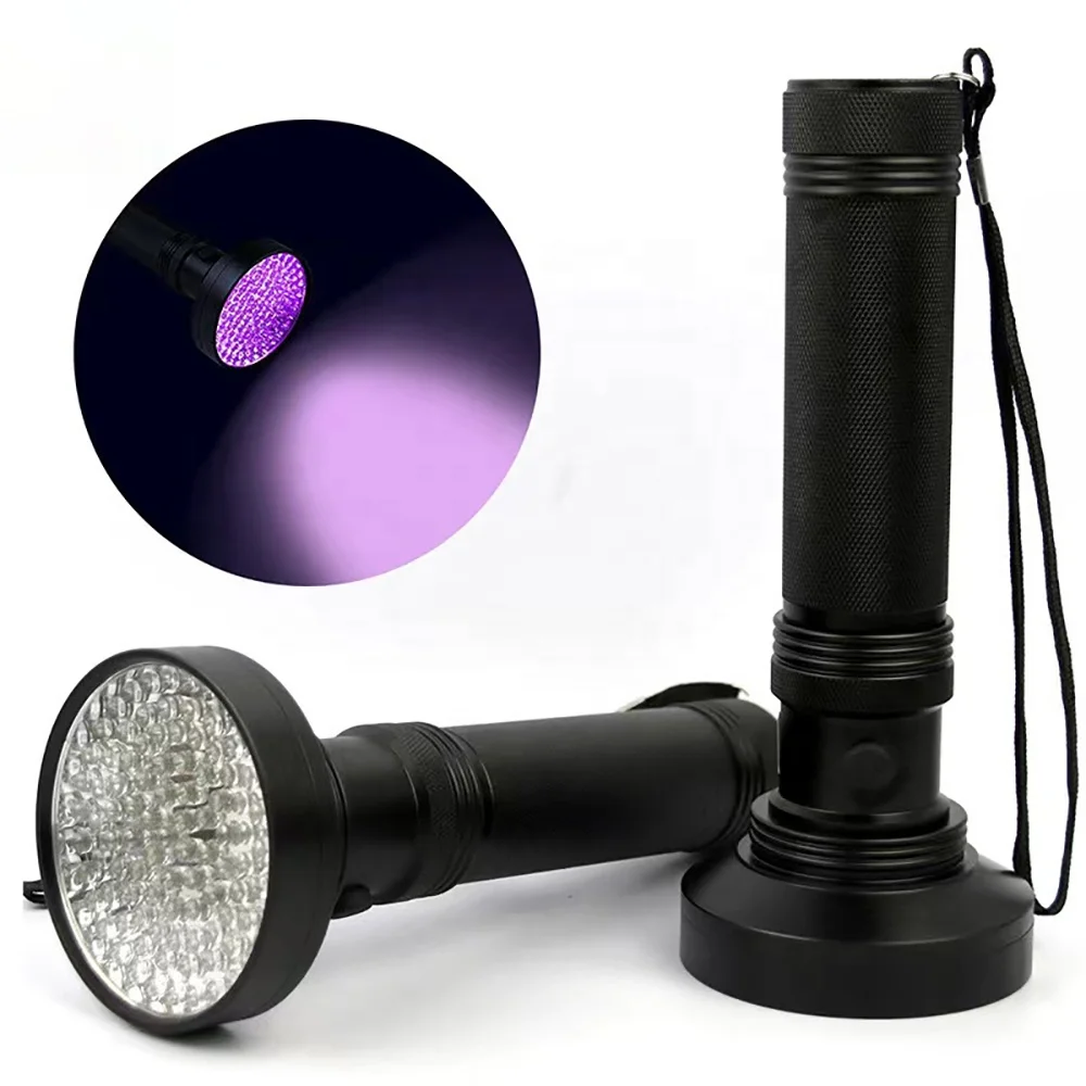 18W 395nm UV Black Light Torch Pet Urine Scorpion Detectors 100 UV LED Flashlight