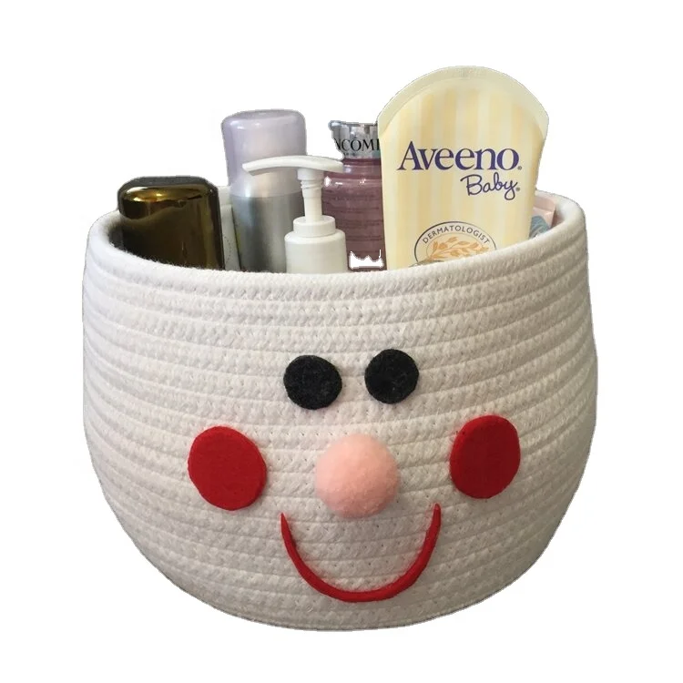 Small Cute Animal Nursery Cotton Rope Decoration storage basket