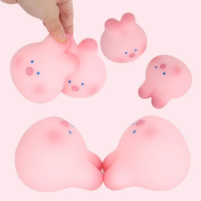 Stress Relief Squeeze TPR Soft Rabbit Pig Fidget Toys Decompression Vent Toy For Vending Machine Soft Rabbit Pig
